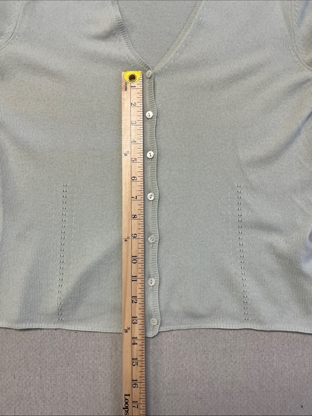 Italian 100% Cashmere Light Green Button Cardigan Sweater - Picture 9 of 14
